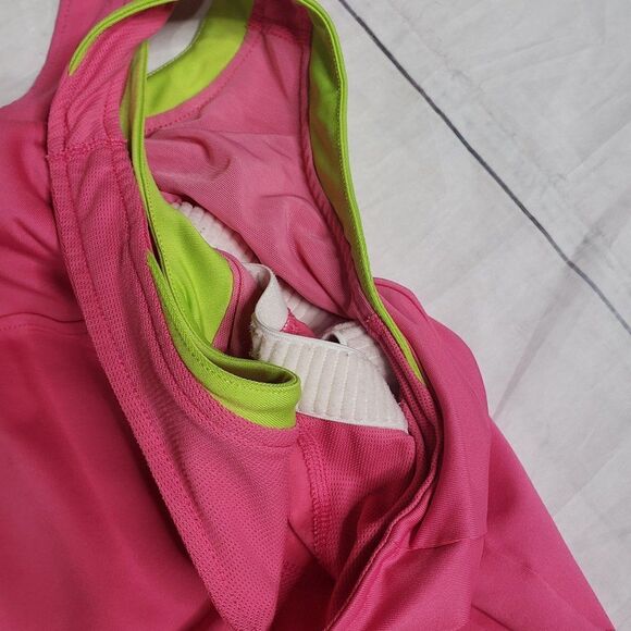 Nike Performance tank womens medium pink lime - Picture 2 of 7